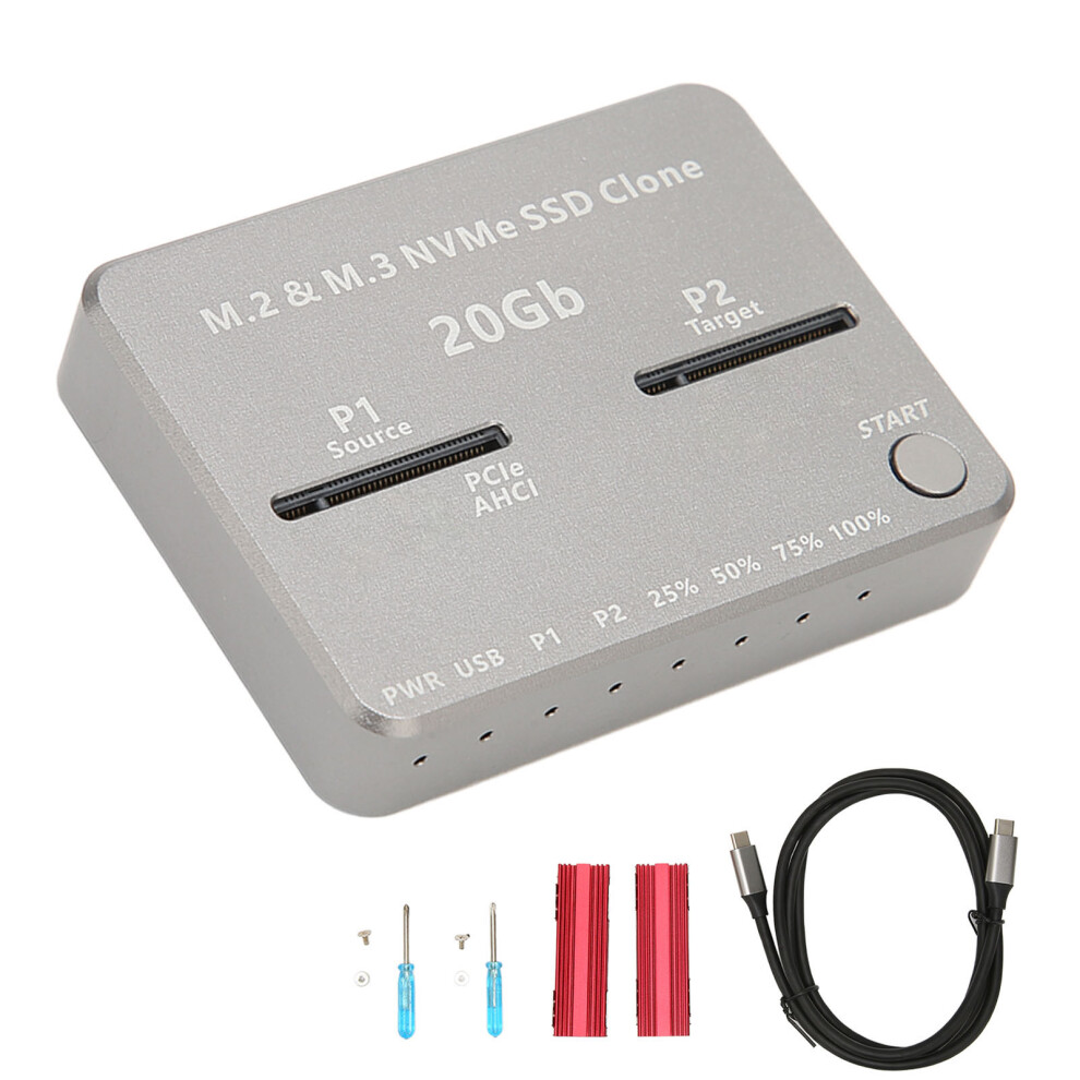 Dual Bay M.2 Ssd Duplicator With Offline Clone Feature And Strong Heat Dissipation Vertical Aluminum Alloy Case High Speed Data Transfer Across 9773935146204