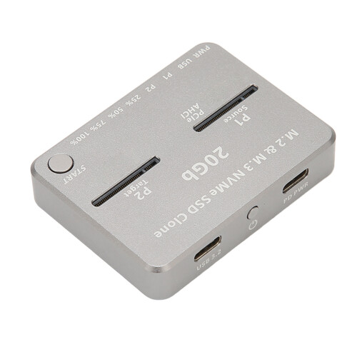USB C NVMe M.2Duplicator Dual Bay Συσκευή κλωνοποίησης εκτός σύνδεσης με ασύγχρονες θύρες και 2