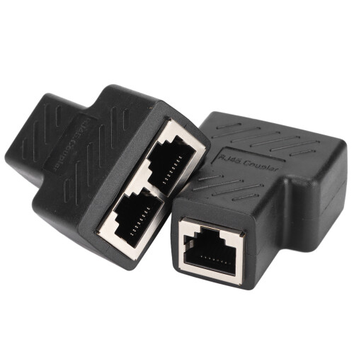 Splitter per cavo di rete Splitter Ethernet RJ45 Adattatore splitter Connettore Ethernet plug and play compatibile con router, computer, decoder e 1