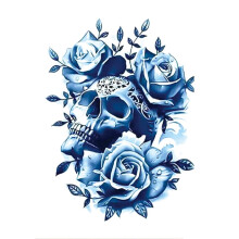 7 Sheets Waterproof Temporary Tattoos Stickers Skull Flower Dragon Designs for Adults and Kids