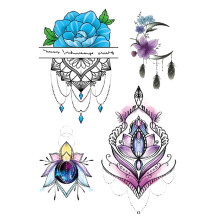 7 Sheets Waterproof 3D Flower Tiger Lion Temporary Tattoo Stickers 14.8x21cm for Kids and Adults
