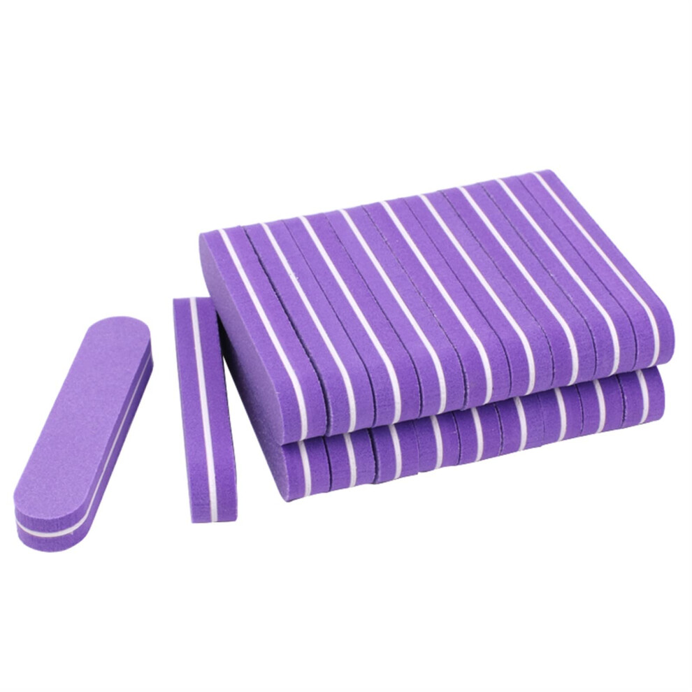 Purple 200Pcs 100/180 Grit Nail File Buffer For Professional Nail Prep And Smooth Finishing