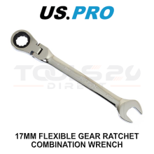US PRO Tools 17mm Flexible Gear Ratchet Combination Wrench DIN3113 3886