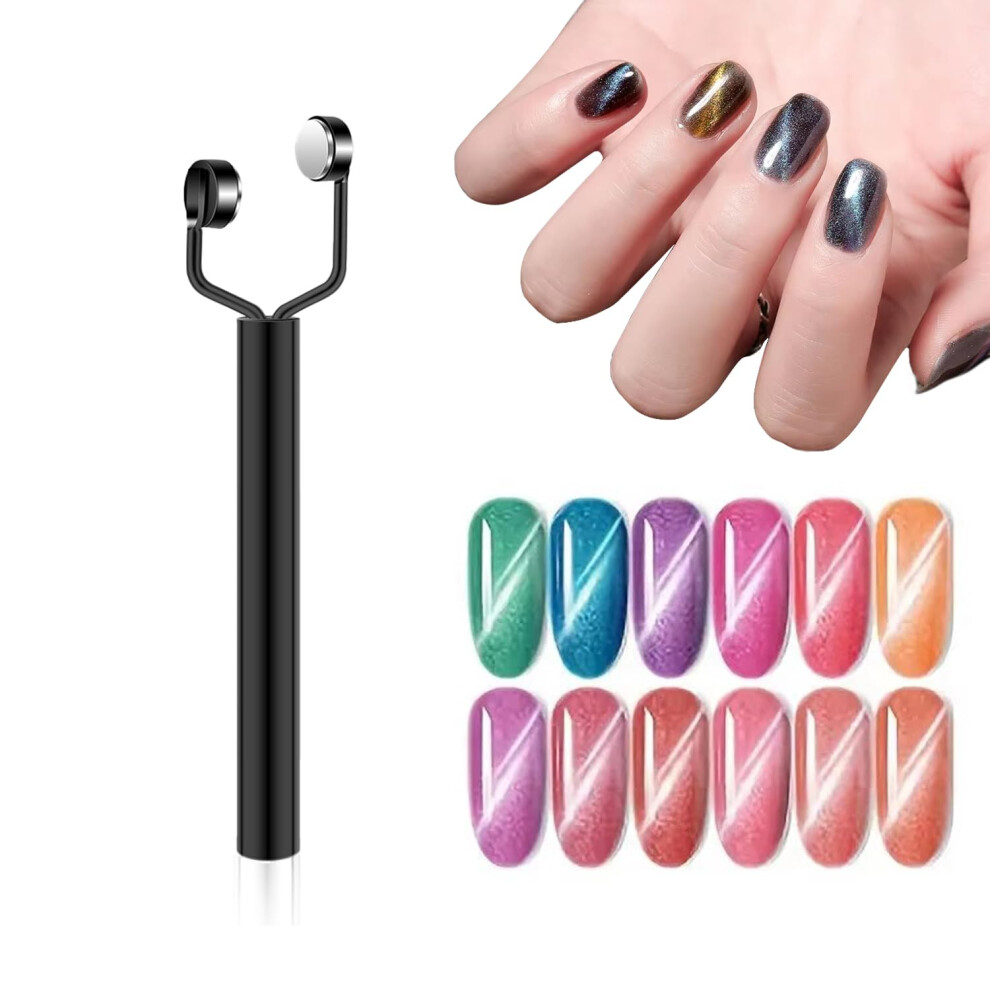 Black Dualend Yshaped Cat Eye Nail Magnet Pen For Quick Magnetic Nail Art Designs