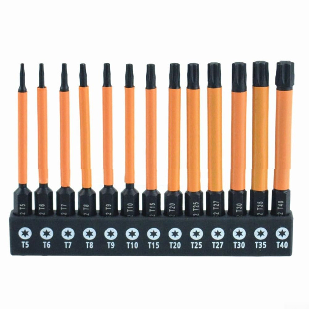 13Piece Torx Bit Set T5t40 Alloy Steel Star Bits Wide Size Range With 1/4Inch Hex Shank And Case 9099447691644