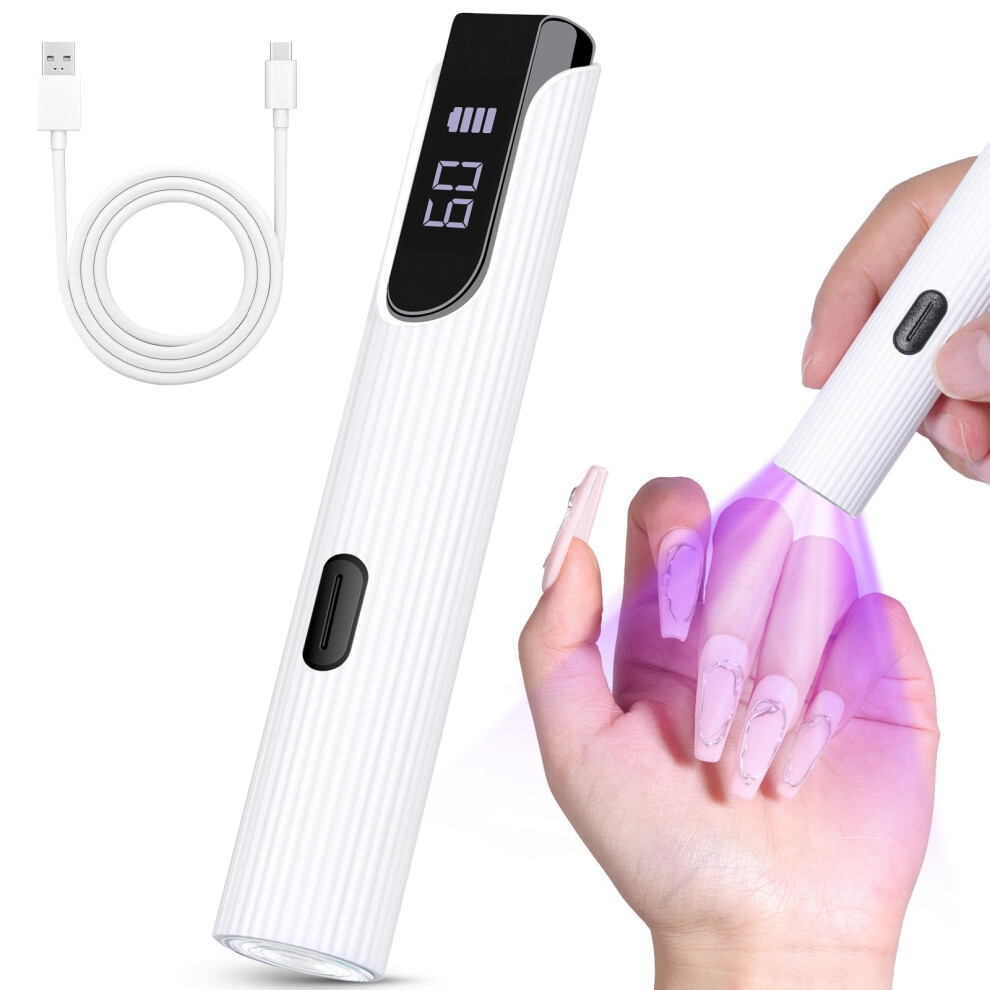 Light Uv Led Nail Lamp With Timer, Cordless Rechargeable Dual Wavelength For Diy Gel Nails