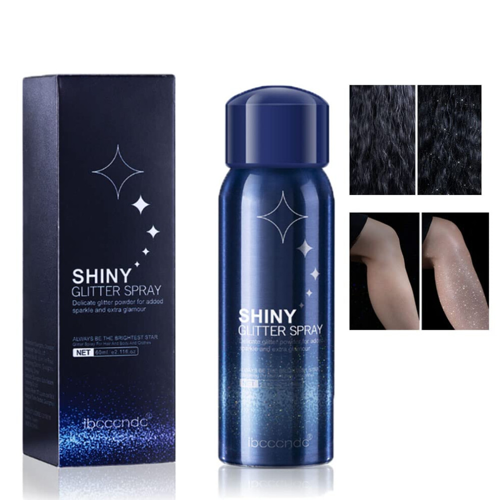 Silver Glitter Hair Spray Shimmer For Hair And Body, Longlasting Lightweight Sparkle, 1 Pcs
