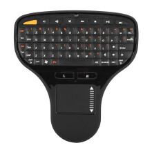 QWERTY Keyboard With Touchpad, Wireless Mini Handheld Keyboard Multimedia Control Plug And Play Rechargeable Battery RGB Backlit Compact Portable For