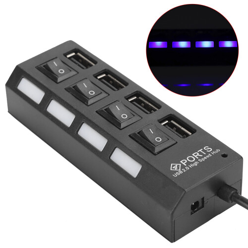 Διανομέας USB υψηλής ταχύτητας Plug and Play, 4 θύρες USB2.0 για μεταφορά δεδομένων με 2