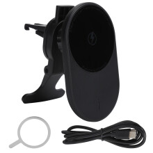 Sterke magnetische autotelefoonhouder met draadloos opladen, handsfree rijden, verstelbare kijkhoek, hittebestendig ontwerp. Magnetische
