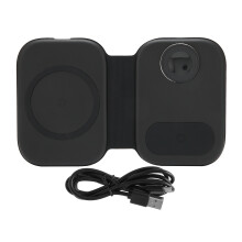 Trådløs lader for reisefølge, intelligent beskyttelse for telefonstativ, magnetisk justering, sammenleggbar design, hurtiglading av flere enheter