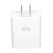 25W wandlader, snelladen, Power Delivery USB-C-adapter, dubbele poort, compact ontwerp, draagbare oplader voor op reis, brede compatibiliteit,