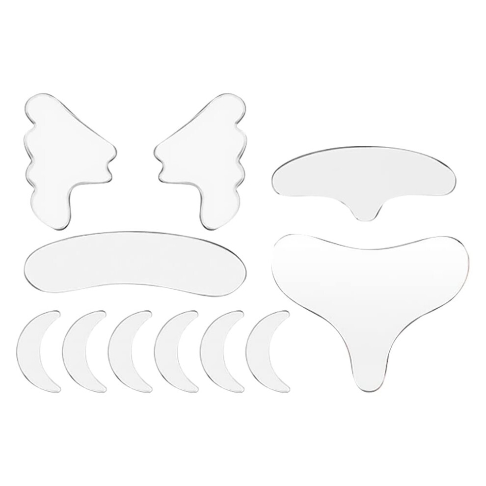 Silicone Wrinkle Patches 11PCS Set with Neck and Chest Pads, Reusable AntiWrinkle Skin Smoothing