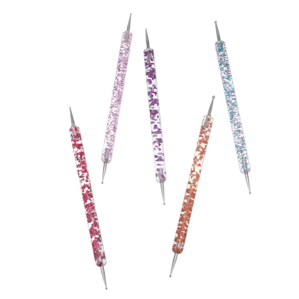 5pcs Nail Art Tools Set with DualEnded Dotting Pens and Rhinestone Picker for Acrylic Nail Decoration