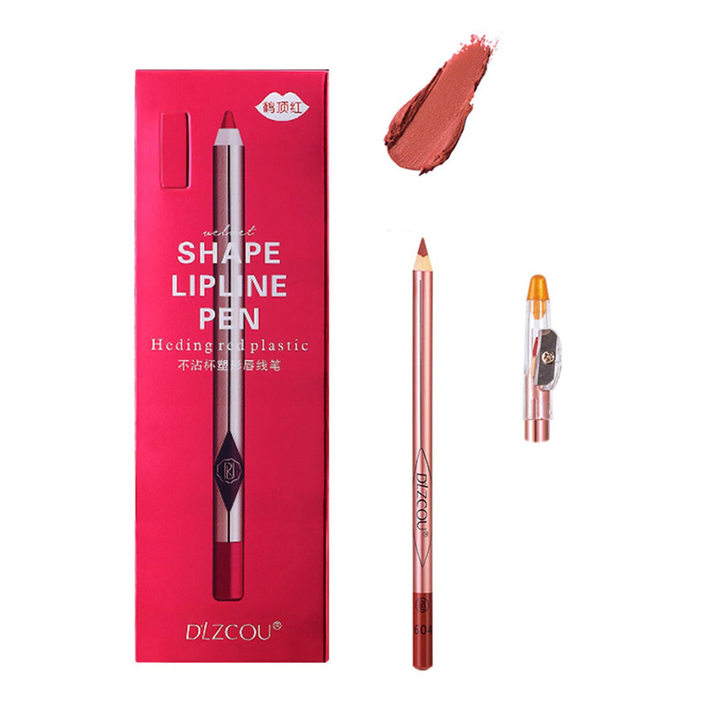 Peach Lip Liner Pencil Milk Tea Shade Longwear Matte Finish With Builtin Sharpener