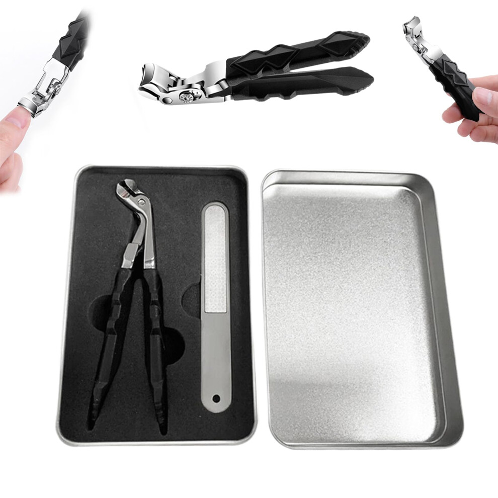 Toenail Clippers for Thick Nails with Wide Jaw Opening, Stainless Steel Ergonomic Handle for Seniors