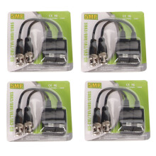 Lot de 8 mini émetteurs-récepteurs vidéo BNC pour vidéosurveillance, connecteurs nickelés anticorrosion pour une durabilité accrue, compatibles