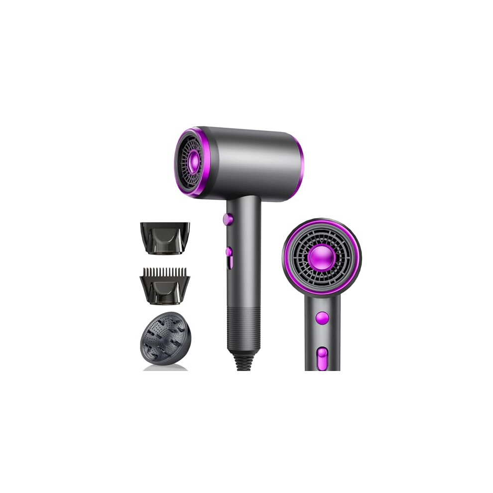 Speed Ionic Hair Dryer with Negative Ion Shine, Quiet Fast Drying, Diffuser and Concentrator