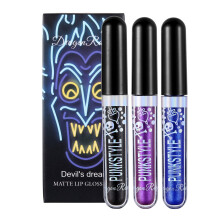 Matte Lipstick Set B 3 Colors Black Blue Purple, Waterproof Long Lasting Dual Ended Lip Pencil