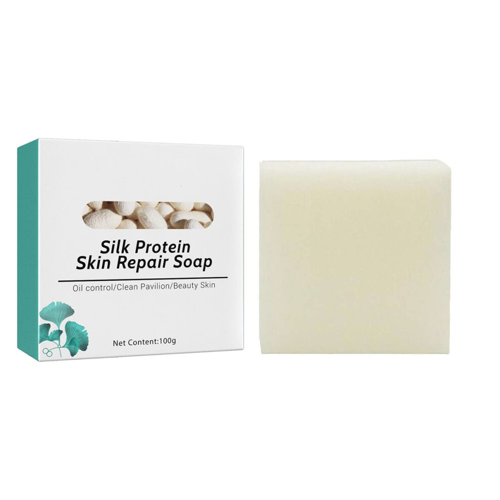 Facial Cleansing Bar with Silk Protein Goat Milk, DualAction Exfoliating Soap for Oil Control