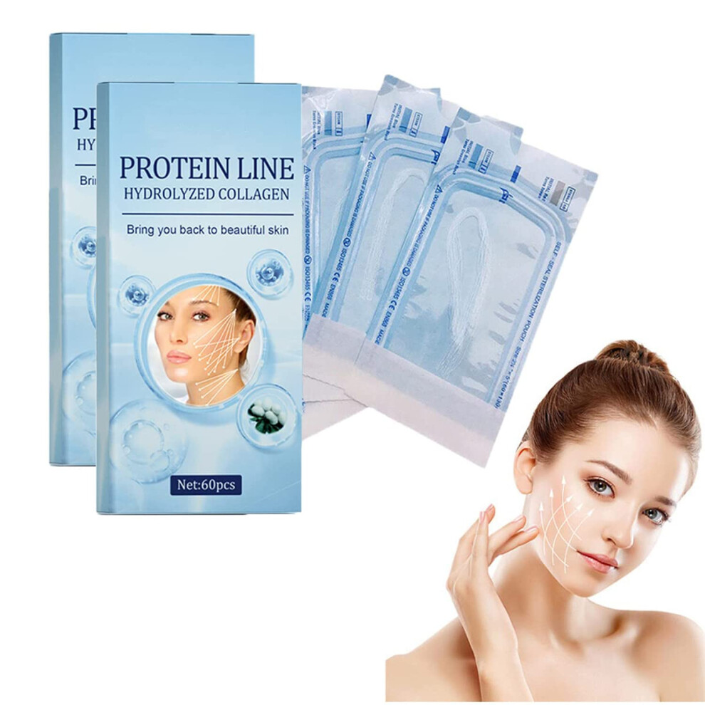 Collagen Face Lift Threads Fast Dissolving Protein Silk for Skin Tightening and Wrinkle Reduction 2Box/120Pcs
