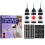 Temporary Tattoo Kit with 3 Bottles Semi Permanent Ink, 84 Unique Waterproof Stencil Patterns 2