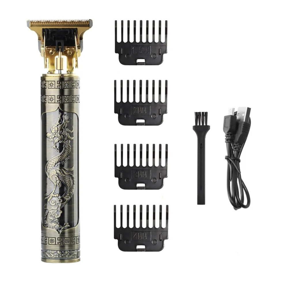 Vintage T9 Cordless Hair Clipper and Beard Trimmer for Men USB Rechargeable Low Noise