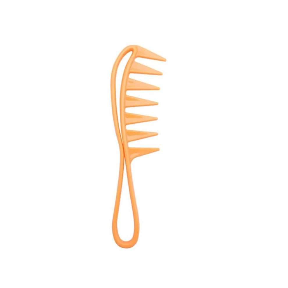 Unisex Orange Wide Tooth Hairdressing Comb For Men, Heat Resistant Barber Styling Tool With Ergonomic Grip,