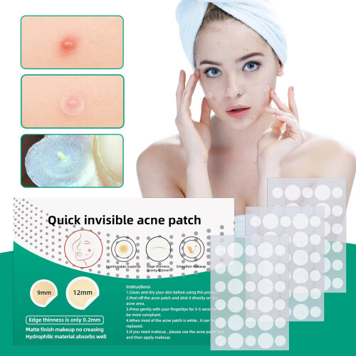 Acne Patch for Blemishes with Hydrocolloid Pimple Patch, Discreet Thin Design, Multiple Sizes