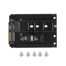 Adaptateur M.2 vers SATA compatible SATA Reversion 3.2, boîtier convertisseur SSD NGFF et mSATA 2 en 1 avec commutation (non compatible NVMe).