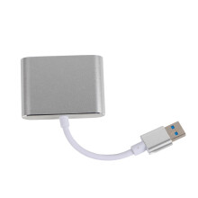 Expansor de pantalla multifuncional, adaptador de interfaz multimedia USB 3.0 a VGA+HD para ordenadores de sobremesa, portátiles, ultrabooks y