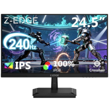 Z-Edge 24.5 Inch 240Hz Gaming Monitor IPS Panel 1ms MPRT Full HD 1080P, 350cd/m² Brightness, 16:9 LED Monitor, FreeSync, HDR10, Black