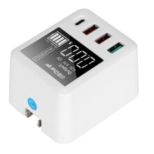 USB-laadstation met meerdere poorten, snelladen, universele opladers, reisstroomomvormer, LCD-display, compact formaat, professionele