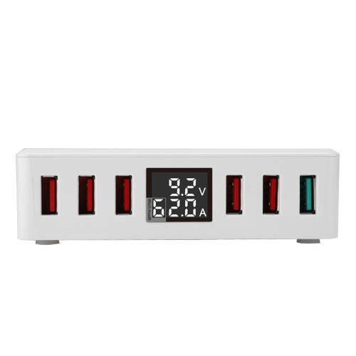 Σταθμός φόρτισης USB με οθόνη LCD, τεχνολογία αυτόματης ανίχνευσης πολλαπλών θυρών 2
