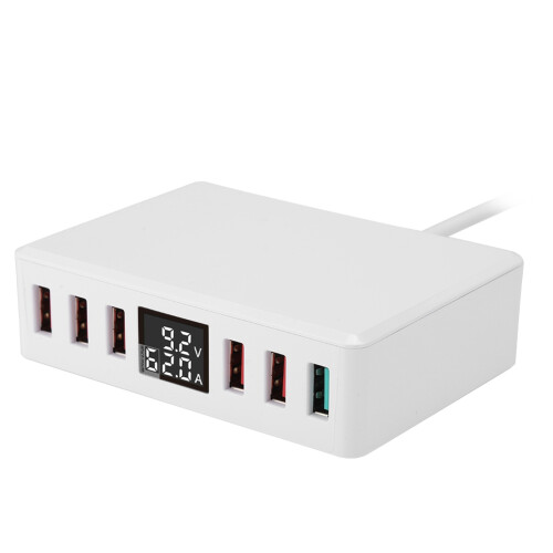 Σταθμός φόρτισης USB με οθόνη LCD, τεχνολογία αυτόματης ανίχνευσης πολλαπλών θυρών 1