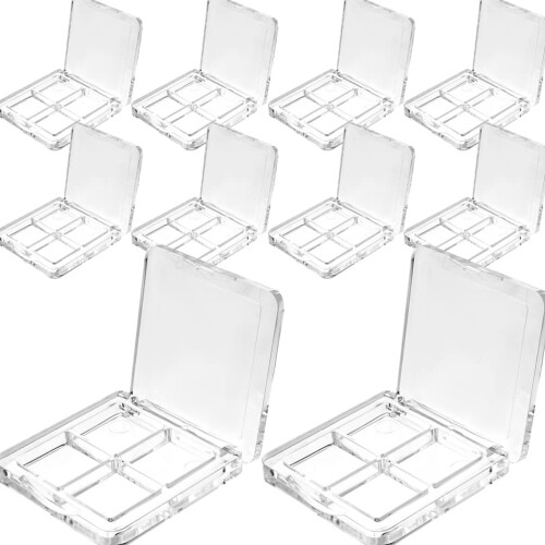 Empty Eyeshadow Palette Set,  Refillable Makeup Storage Case with 4 Grid Compartments