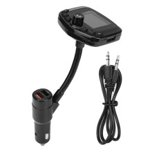 Bluetooth 5.3 FM Transmitter LCD Display Hands-Free Calling Noise Suppression CVC Technology Wireless FM Radio Adapter Flexible Gooseneck Hi-Fi Music