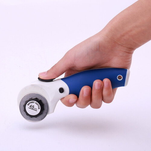 Rotary Fabric Cutter 45Mm Multi Material Compatible Ergonomic Handle Ultra Sharp Titanium Coated Blade For Quilting Scrapbooking Diy Projects 2