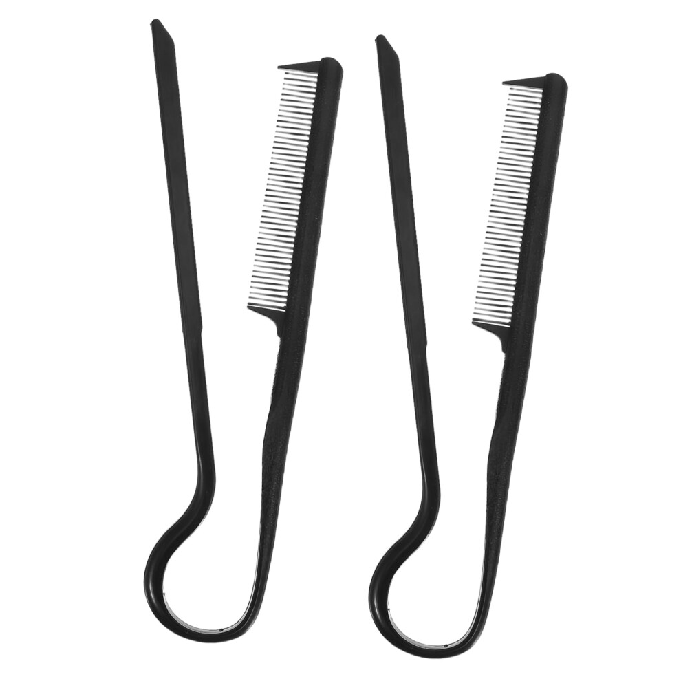 Unisex Vshaped Hair Straightening Comb Set, Heatresistant Precision Hair Sectioning Tools, 2 Pcs