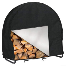 Outdoor Firewood Shed Cover Waterproof 210D Oxford Cloth with Wooden Frame for Garden Patio Storage