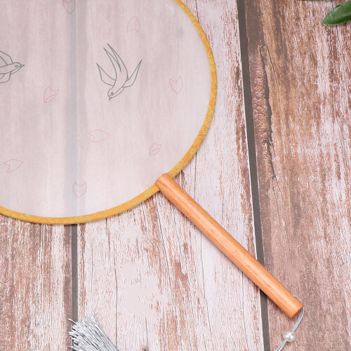 Ensemble Éventail Brodé Bois Bambou Déco Durable 1