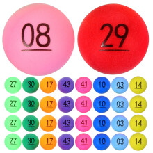 50 boules numérotées en plastique pour loterie et jeux à