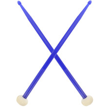 1Paire Baguettes Double-Face Nylon Et Feutre Bleu Pour Batterie