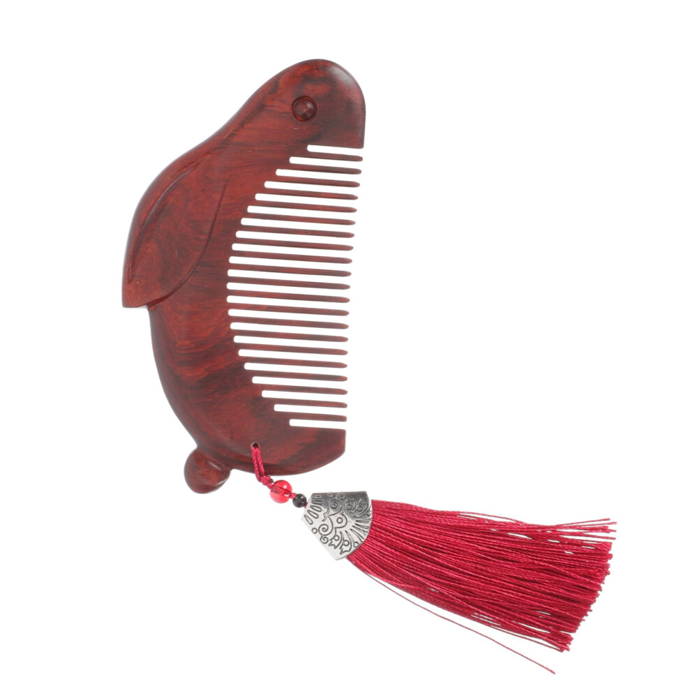 Unisex Wooden Rabbit Hair Comb Hand Carved For Gentle Detangling And Comfortable Grip