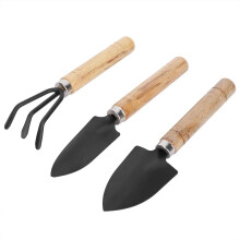 Mini Gardening Tools Set 3pcs Durable Metal Spade Rake Shovel for Potted Plants and Flowers