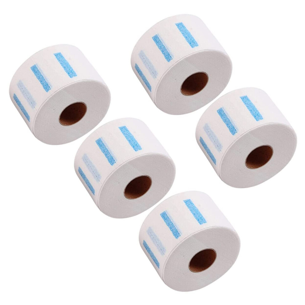 5 Rolls Barber Neck Strips Comfortable Stretch Fit Disposable Salon Neck Paper Wrap