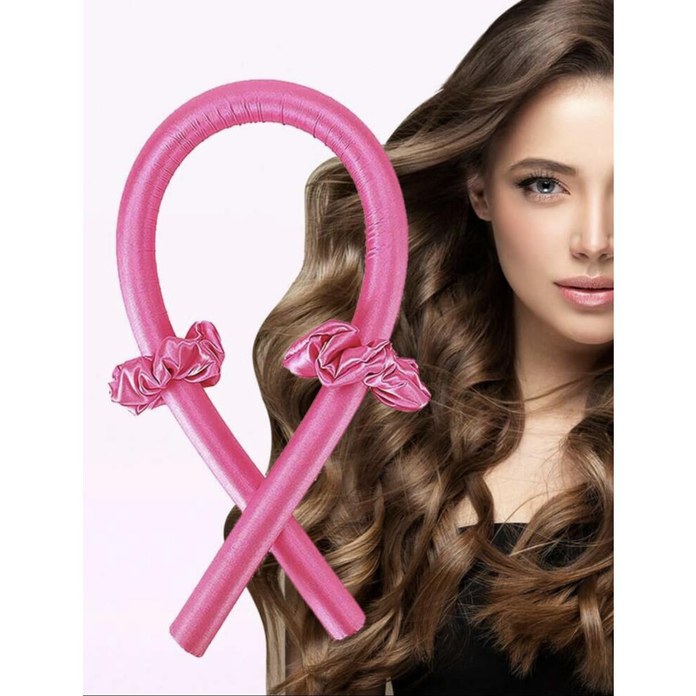 Heatless Hair Curlers Satin Overnight Curling Rod Headband with Scrunchies for Long Hair