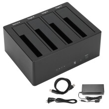 Led Indicators Offline Clone Tool Free Installation Super Speed Hard Drive Docking Station External HDD Duplicator Compatibility 4 Bay For 2.5 3.5