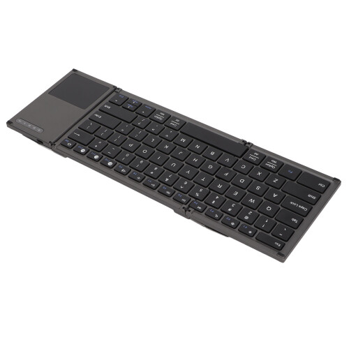 Sensitive Touchpad Foldable Keyboard, Portable Wireless Bluetooth Keyboard for Multi Devices, Rechargeable Battery & Low Profile Keys, Stable 2