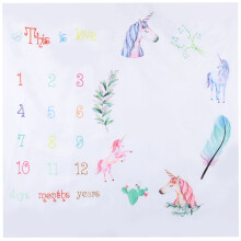 Baby Photography Blanket With Monthly Milestone Design, Record Your Baby'S Growth In Style, Ideal Size For Indoor And Outdoor Use, Comfortable And
